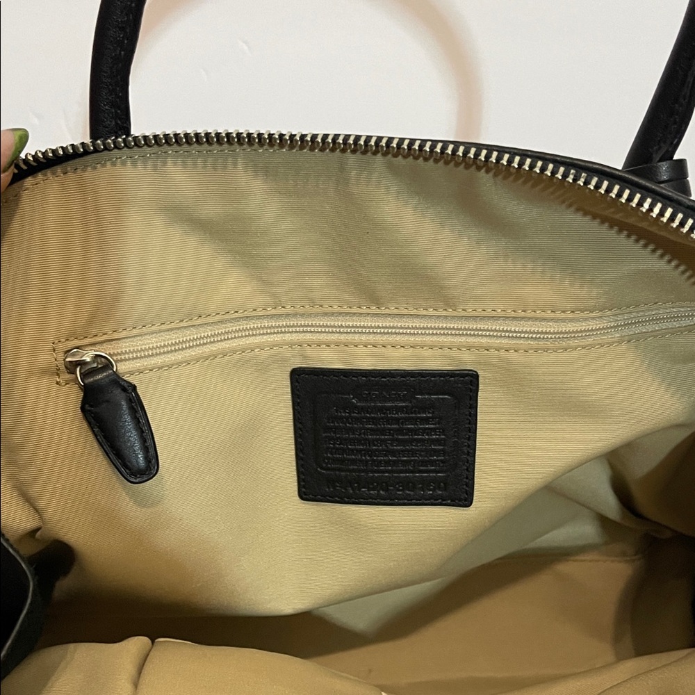 Coach Black and Tan Signature Satchel - Picture 15 of 16